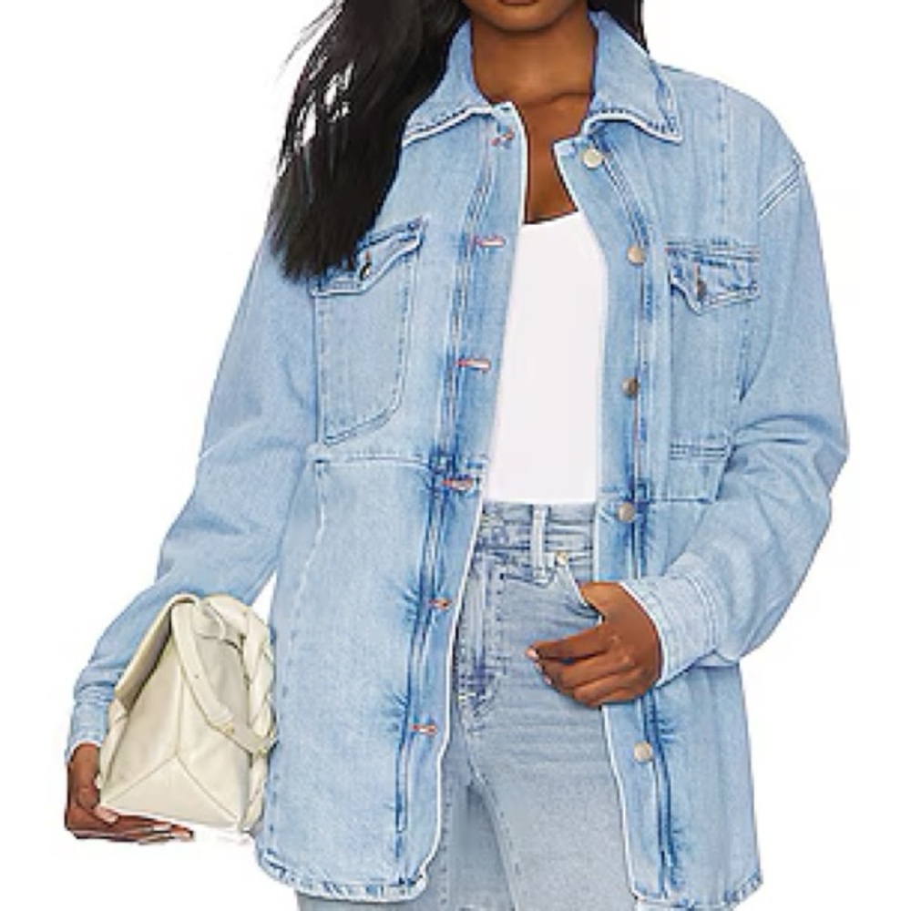 Light Wash Denim Shacket - good American